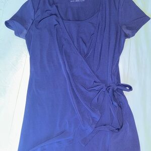 Motherhood Short Sleeve Navy Wrap Nursing Top